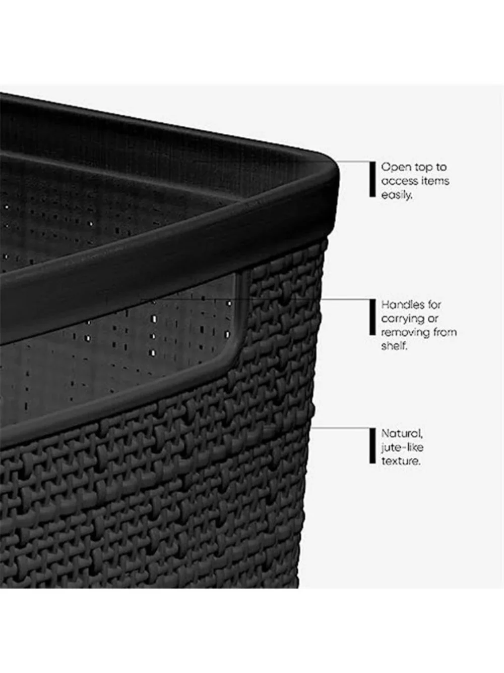 Set of 2 XL 30.5L Jute Decorative Plastic Organization and Storage